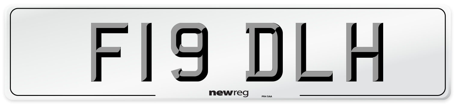 F19 DLH Number Plate from New Reg